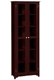 Oxford Bookcase Glass Doors Six Shelf/24 Merlot