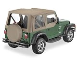 Bestop Sailcloth Replace A Top 79121 - Color: Dark Tan / Half-door skins / Clear Windows / Fits: 1997-2002 Jeep Wrangler TJ