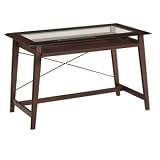 Merlot Fenton Desk with Glass Top