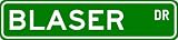 BLASER Street Sign ~ Personalized Family Lastname Sign ~ Gameroom, Basement, Garage Sign **