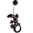 Black Hot Pink Gem IZZY LIZZY Belly Ring