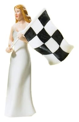 Weddingstar Bride At the Finish Line with the Checkered Flag