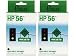 Remanufactured HP 56 (C6656A) Black Ink Cartridges -Pack of 2 -Deskjet 5551, 5552, 5700, 5750, 5750w, 5850 Brand