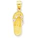 14K October/CZ Birthstone Flip Flop Pendant