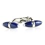 Modern Silver Tipped Navy Blue Enamel Cone Cufflinks with Presentation Box