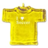 I Love Soccer Glass Shirt Ornament-Green