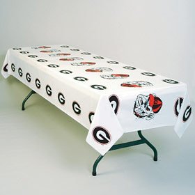 Georgia Bulldogs Plastic Table Cover Heavy Duty Officially Licensed Team Logo