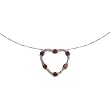 Sterling Silver Garnet Heart Pendant Necklace at an Angle