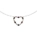 EXP Sterling Silver Garnet Heart Pendant Necklace at an Angle