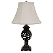 Openwork Resin Accent Lamp with Shade - Dark Bronze/ Cream