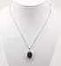 JanKuo Jewelry Rhodium Plated Royal Inspired Blue Sapphire Color CZ Pendant Necklace, 16