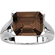 14K White Gold Smoky Quartz Ring