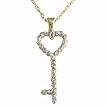10K .05 ct.t.w. Diamond Key Pendant with 18" Chain