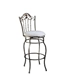 Hillsdale Ambrosia 30-Inch Swivel Bar Stool, Platinum Finish with Neutral F ....