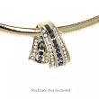 Blue Sapphire & Diamond Slide Pendant in 10K Solid Yellow Gold