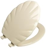 Tools & Hardware : Mayfair 122EC 006 Designer Series Shell Wood Toilet Seat with Easy-Clean Hinges, Elongated, Bone