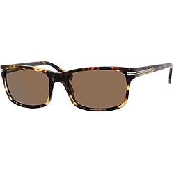 Hugo Boss 0319/S Men's Polarized Rectangular Full Rim Outdoor Sunglasses - Havana Vintage/Brown