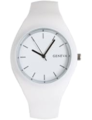 HACBIWA Unisex Quartz Simple Style Analog Silicone Ladies Men Sport Wrist Watch White