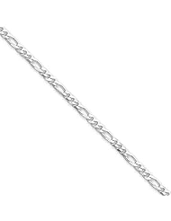 .925 Sterling Silver 3.0 mm High Polish Figaro Link Chain Necklace - 22" inches