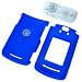 PCMICROSTORE Brand Motorola RAZR2 V8 V9m (NOT Compatible with AT&T V9) Solid Dark Blue Snap-On Crystal Case Cover with Removable Belt Clip