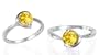 Round Cut Citrine Ring Sterling Silver