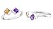 Princess Cut Amethyst Citrine Ring Sterling Silver