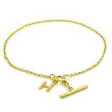 14K 7 Initial 'H' Rolo Anklet