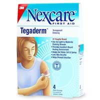 Nexcare Tegaderm Transparent 4 x 4.75-Inches Dressing, 4-Count Boxes (Pack of 2)