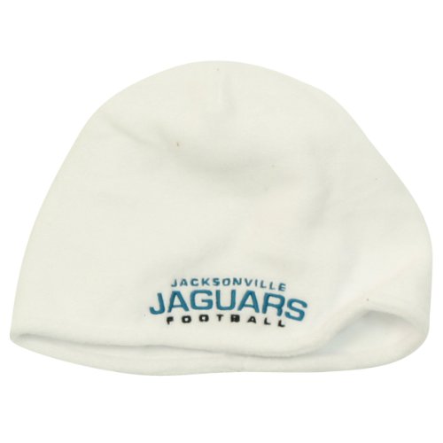Jacksonville Jaguars Fleece Winter Knit Beanie Hat - White