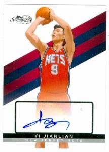 Yi Jianlian Autographed/Hand Signed Basketball Card (New Jersey Nets) 2009 Topps Signature #5197
