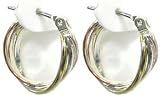 Liz Claiborne Mulit Shaped Hoop Earrings SILVERTONE