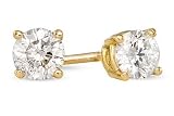 1/2 Carat Diamond Stud Earrings 18k Yellow Gold