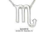 14K White Gold Diamond Scorpio Pendant w/Chain