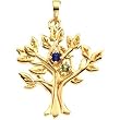 14K Yellow or White Gold Tree-Shaped Mother's Pendant - 2 Stone