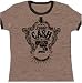 JOHNNY CASH - Guitar Shield Ringer - Heather / Brown Women's / Girls T-shirt (Girlie / Babydoll)