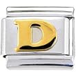 Gold Puffy Letter D Italian Charm