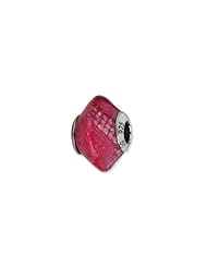 Sterling Silver Fuchsia Python Glitter Italian Murano Glass Charm