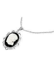 Sterling Silver Victorian Lady Cameo Pendant Necklace