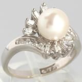 14K White Gold Pearl & Diamond Ring - OldCities Estate Jewelry