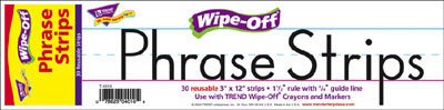 Wipe-Off Sentence Strips White 12