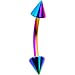 Rainbow Anodized Titanium Cone Eyebrow Ring