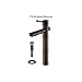 Kraus C-GV-104-12mm-1300ORB Black Glass Bamboo Faucet Combo
