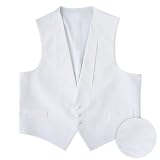 White Pique 3 Button Full Back Vest & Bow Tie