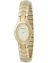 Carriage by Timex Womens C3C222 Gold Tone Oval Case Faux MOP Dial Gold Tone Expansion Band Watch