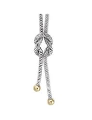 Amalfi™ Stainless Steel 22" Mesh Knot Lariat Necklace Pendant with Immersion Plated Ends