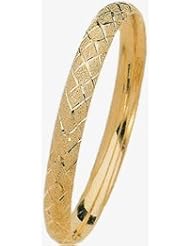 8mm Lazer Hollow Gold Bangle Bracelet