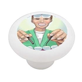 Dentist ~ Open Wide ~ Decorative High Gloss Ceramic Drawer Knob