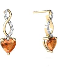 Genuine Fire Opal 14kt Yellow Gold Earrings