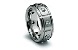 Stainless Steel Ring Mechanical Band with CZ