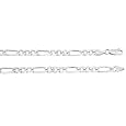 Sterling Silver Figaro Chain 5mm & 22 Inches